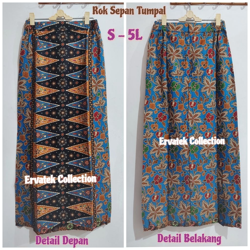 Rok Sepan ST18 Warna Hitam Biru | Bawahan Batik Sepan Motif Batik | Maxi Skirt