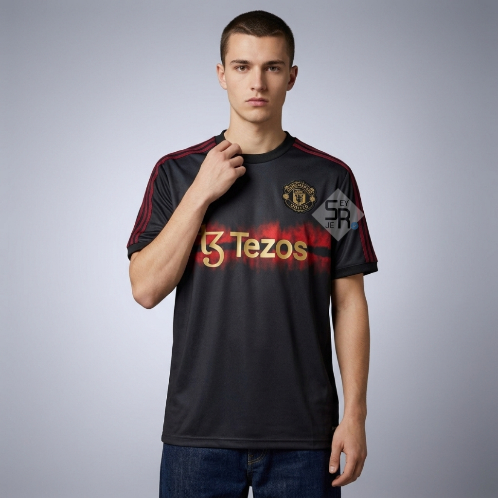 Jersey Mnchstr Untd Training Tezos 2024 2025 Chinese  New Year Baju Bola Hitam 24 25 JTI srjersey