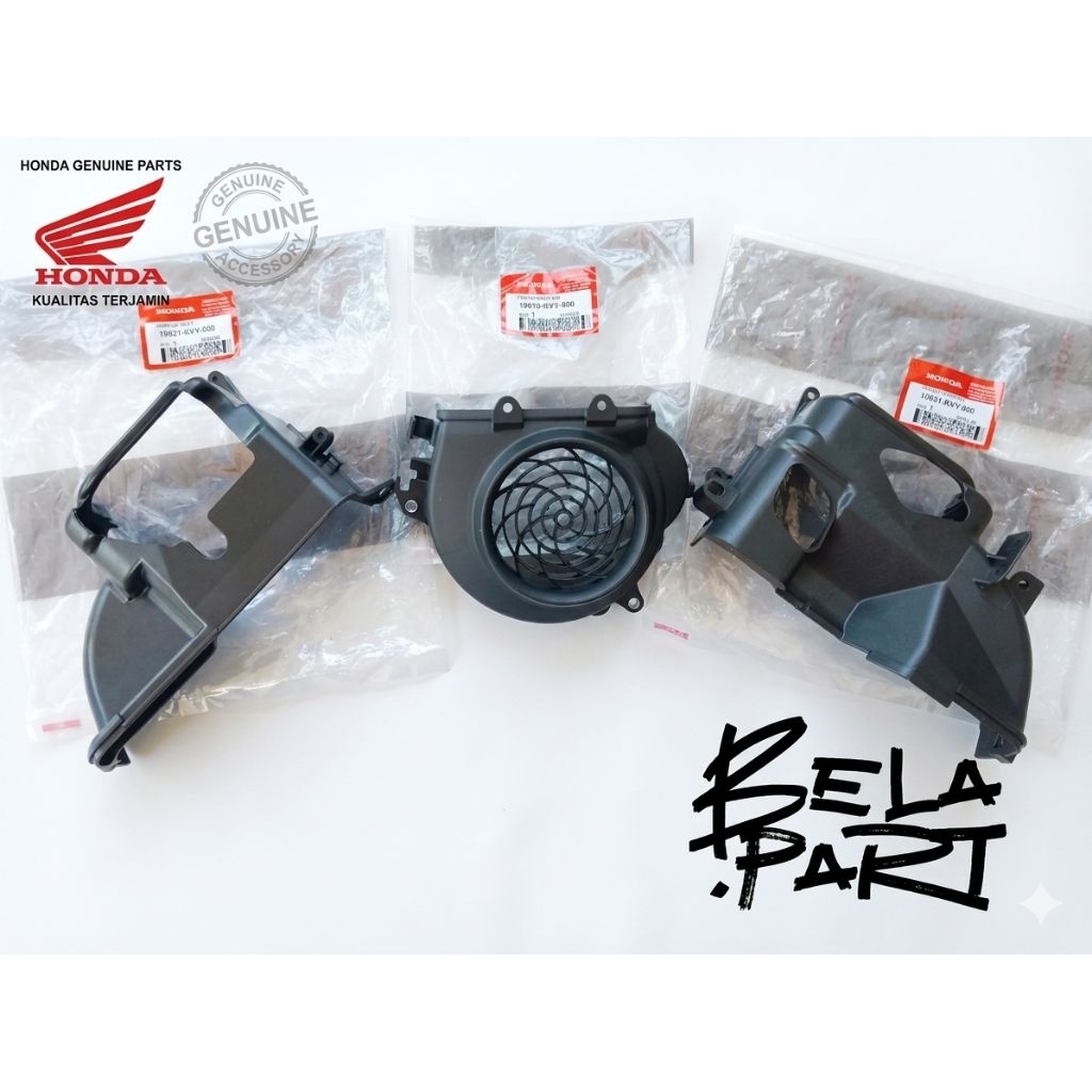 TUTUP MESIN SET BEAT KARBU COVER MESIN ATAS BAWAH TUTUL KIPAS BEAT SPACY SCOOPY KARBU ORIGINAL