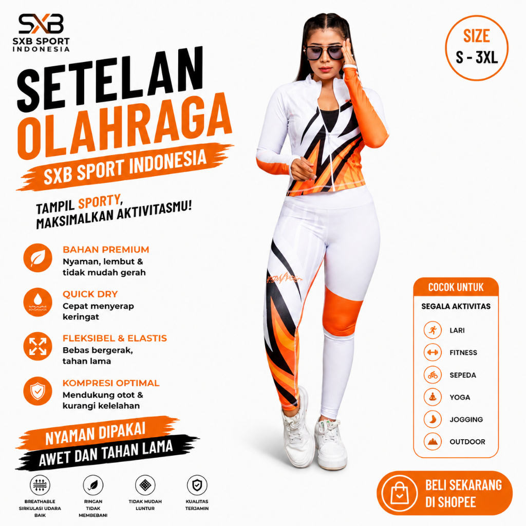 STELAN SENAM SXB POWER ACTIVE TWELVE JACKET KETAT AND LEGING // SXB SPORT INDONESIA // STELAN SENAM 