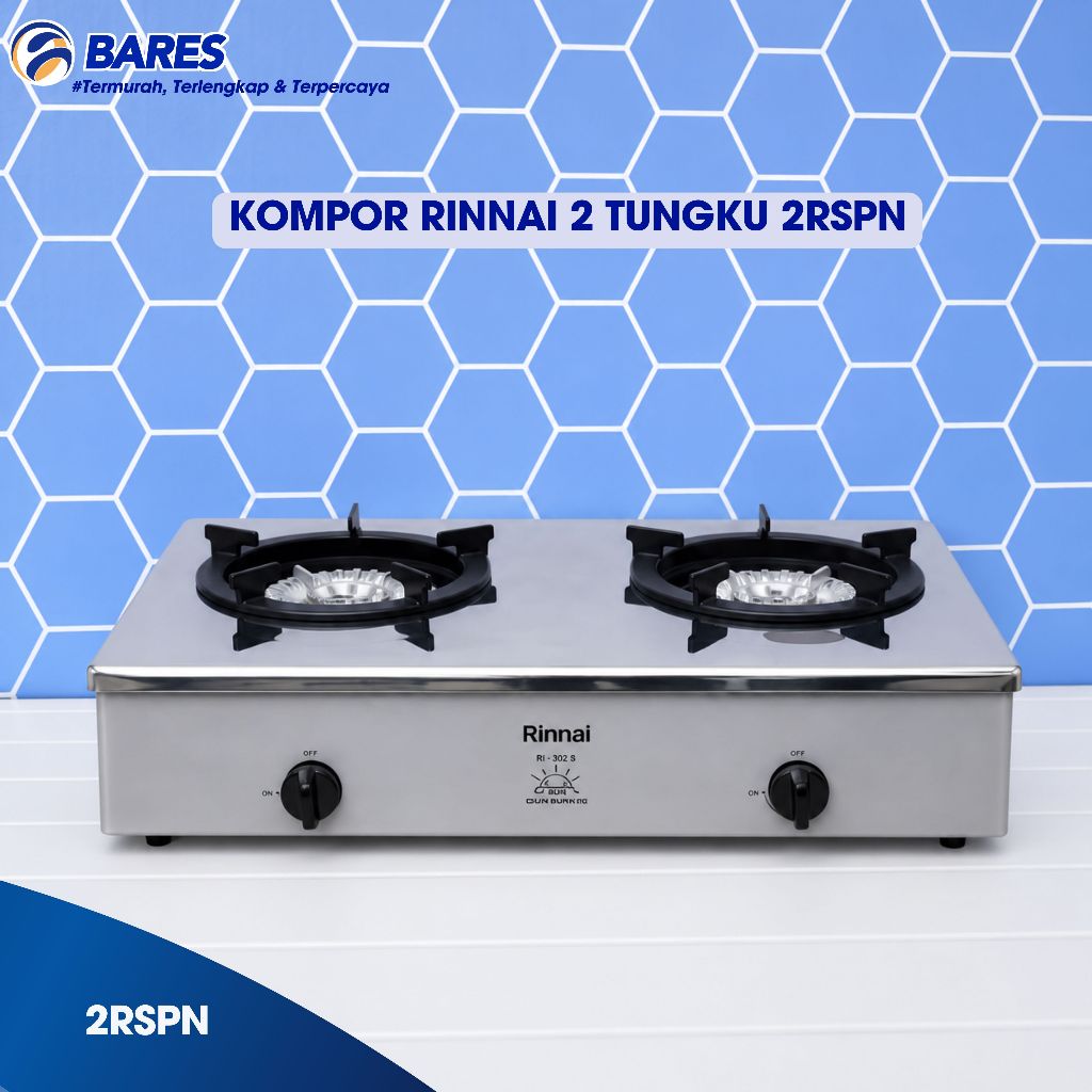 KOMPOR GAS RINNAI 2 TUNGKU 2RSPN / KOMPOR RINNAI 2 TUNGKU