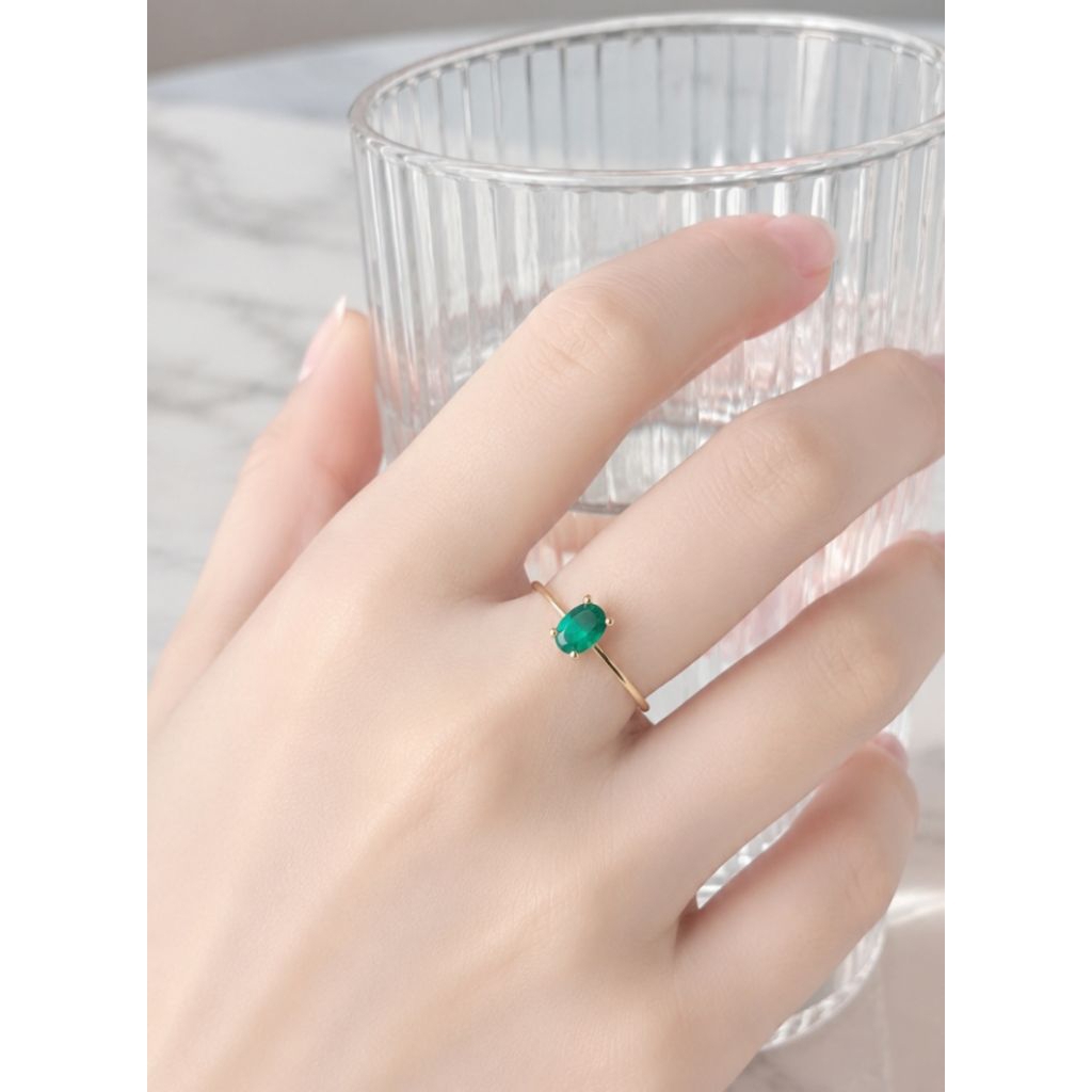 Cincin Titanium Batu emerald