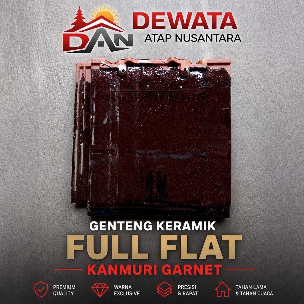genteng keramik kanmuri full flat garnet ecer