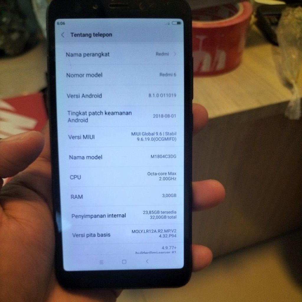 minusan redmi 6