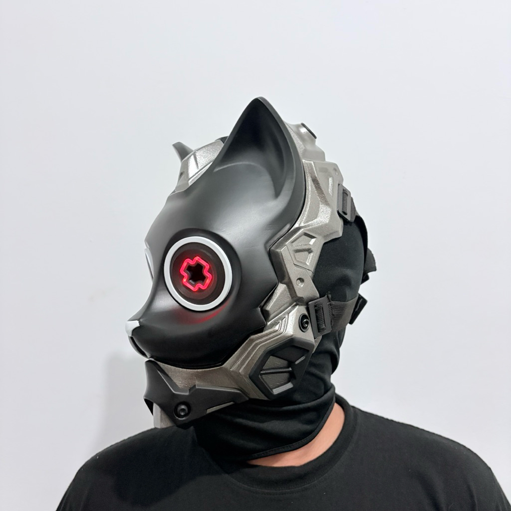 Neo Neko Cosplay Cyber Punk Tech Wear Helm Helmet Mask Masker Wearable Cyberpunk Techwear Cat Topeng