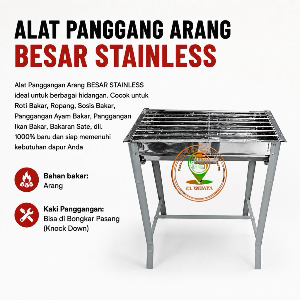 PROMO BAKARAN ARANG STAINLESS / BAKARAN IKAN, SATE, AYAM