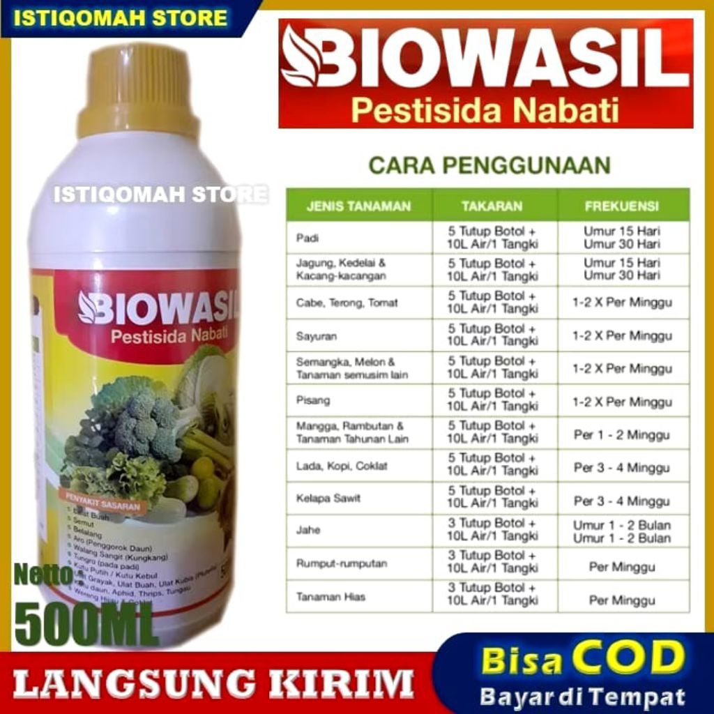 OBAT HAMA ULAT PADI SUNDEP BELUK 500 ML BIOWASIL - Obat Hama Padi, Atasi Hama Ulat Sundep