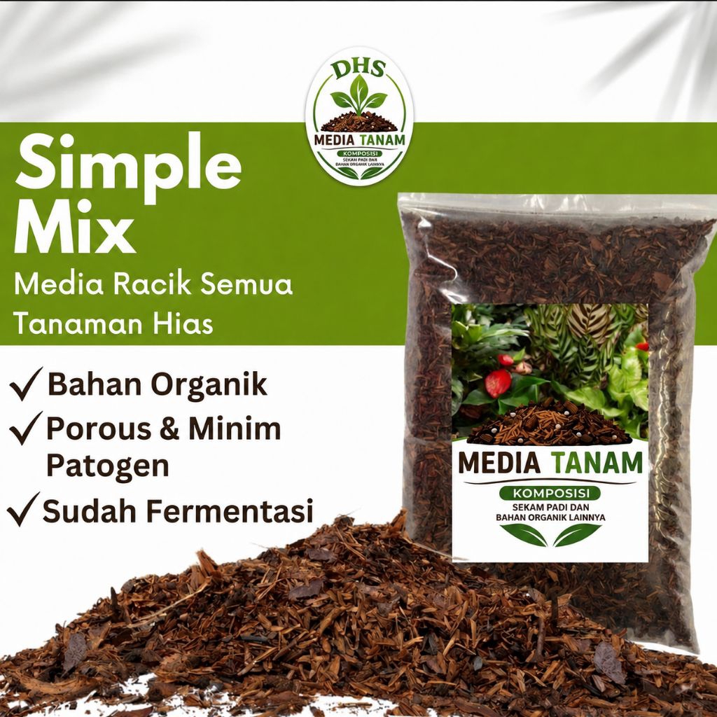 HDS Media tanam - Simple Mix Media Tanam Fermentasi Siap Pakai untuk Aglonema Monstera Calathea Tana