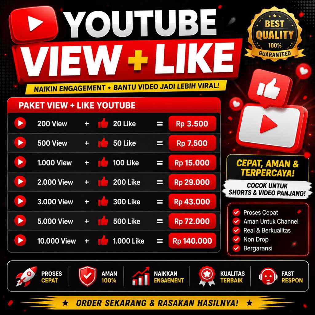 YouTube View + Like HQ | Real Aman Cepat Masuk | Shorts & Video Panjang