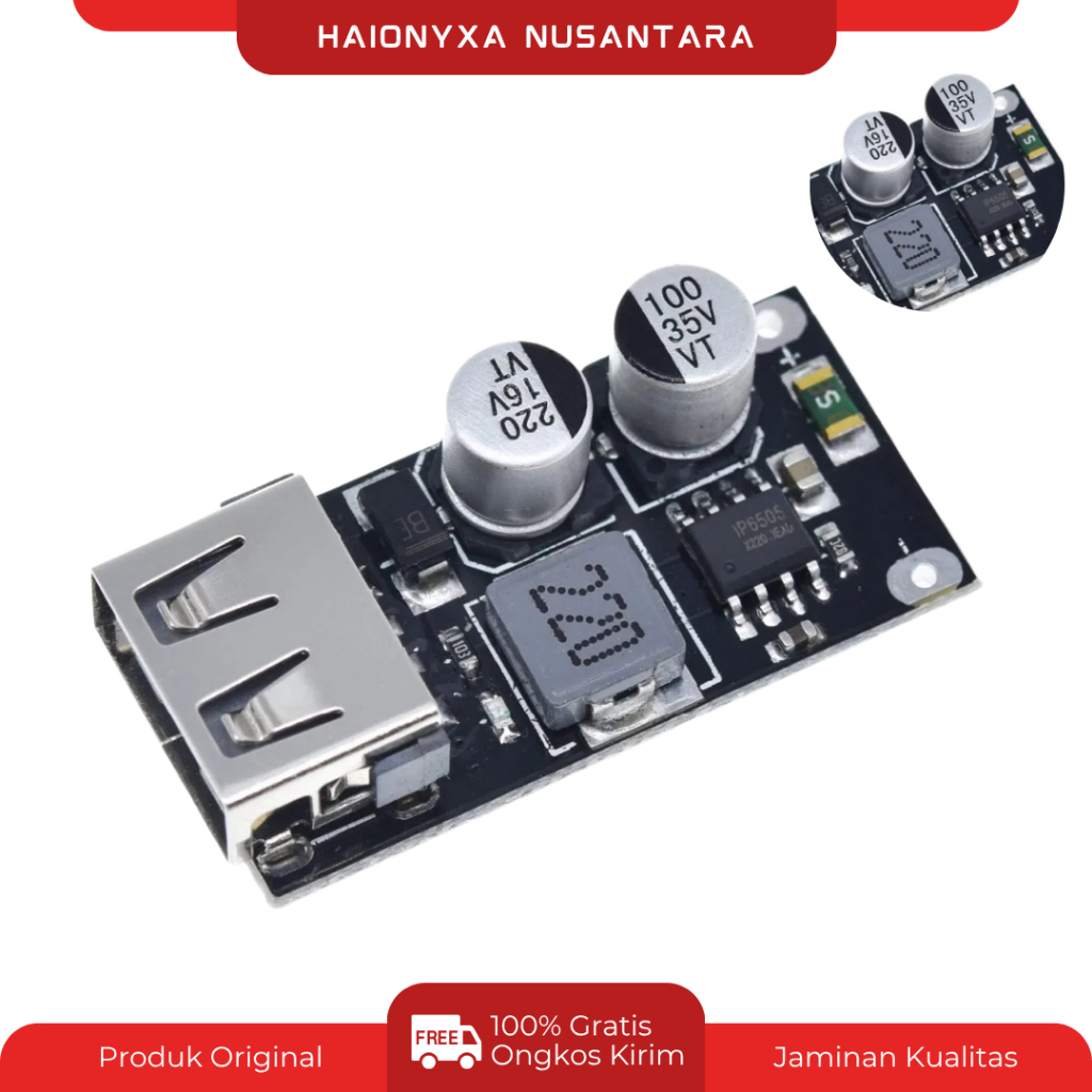 Modul Stepdown DC-DC Converter USB QC 2.0 QC 3.0 Quick Charge Output Modul Charger Hp di Motor Modul