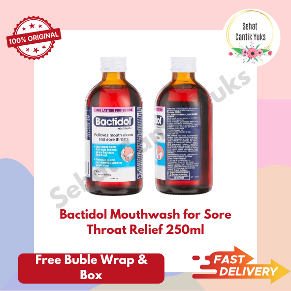 Bactidol Mouthwash for Sore Throat Relief 250ml