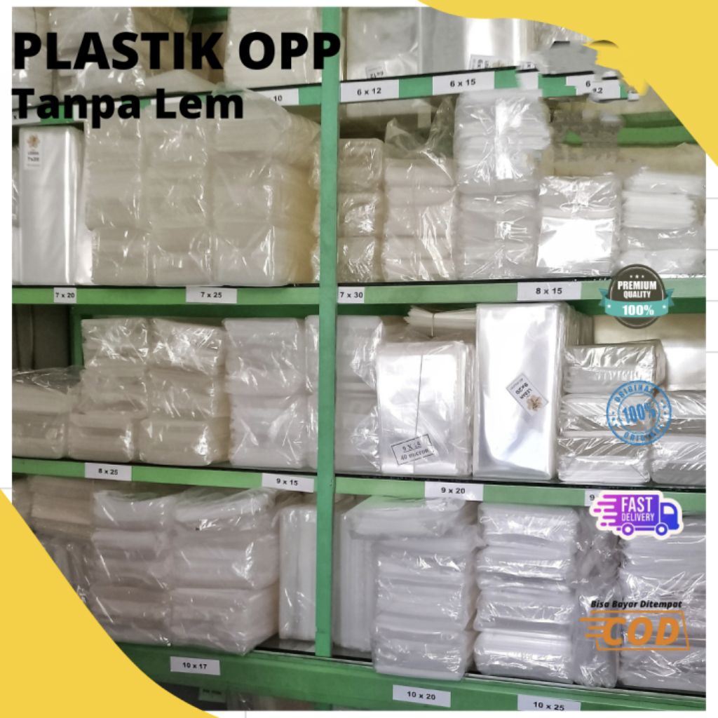 Plastik Opp Tanpa Lem Palstik Kaca Bening plastik Bando Tebal 0,4 isi 100gram