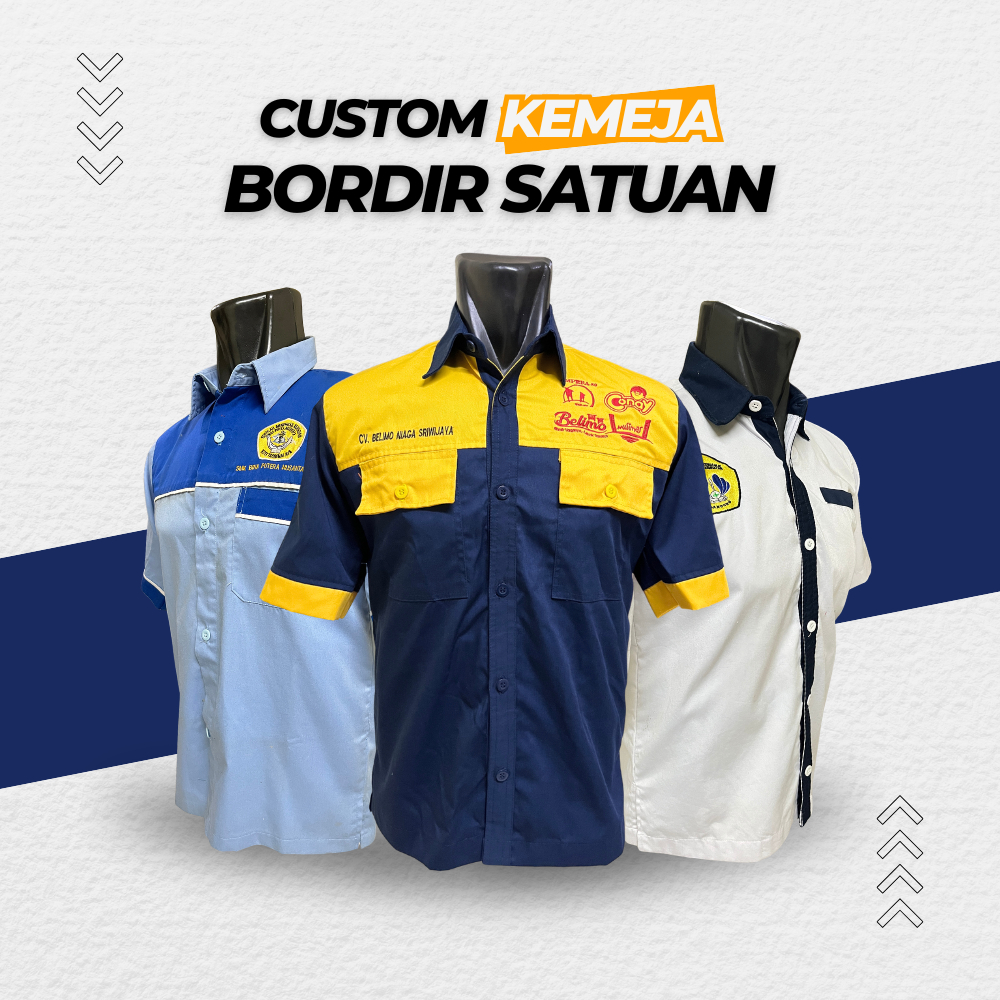 custom kemeja bordir satuan | seragam kerja bordir custom satuan | kemeja bordir custom komunitas | 