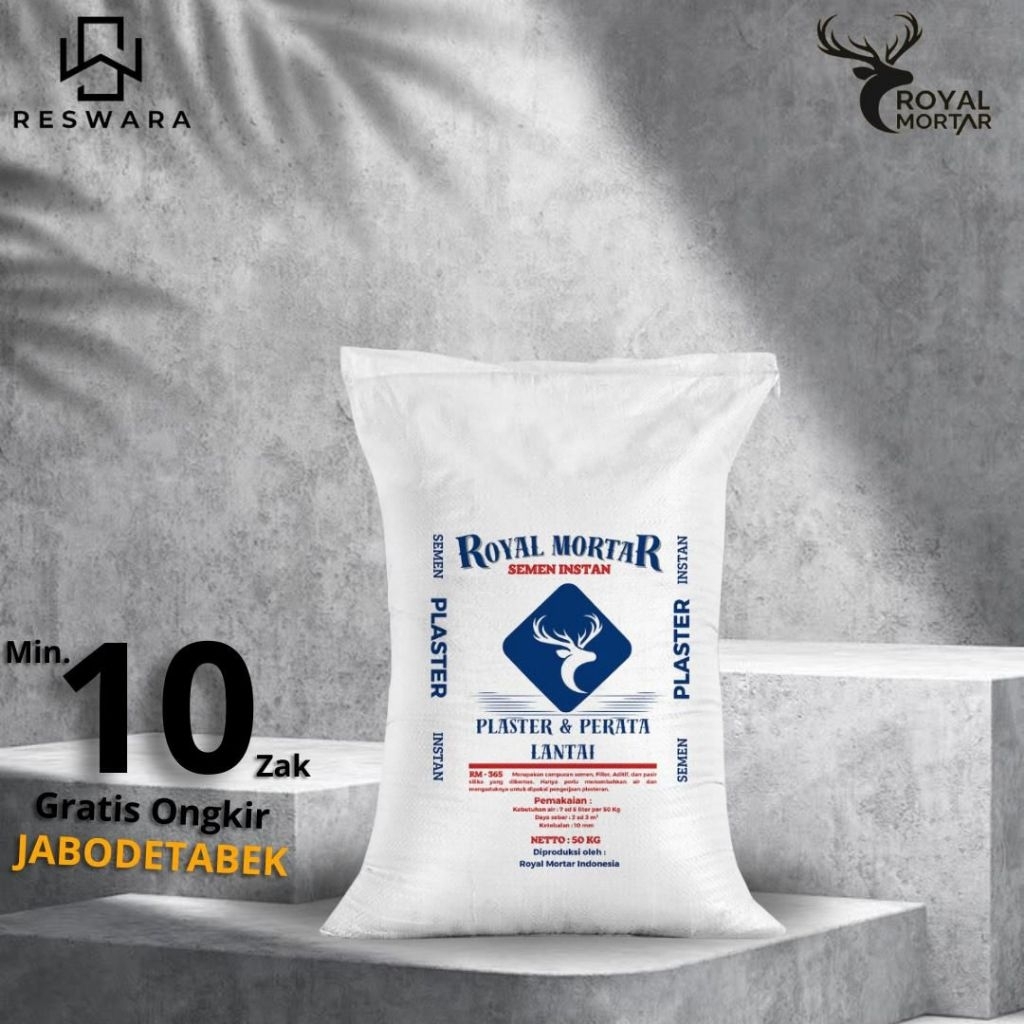 RM 365 | Plester & Perata Lantai | Royal Mortar | Semen Instan