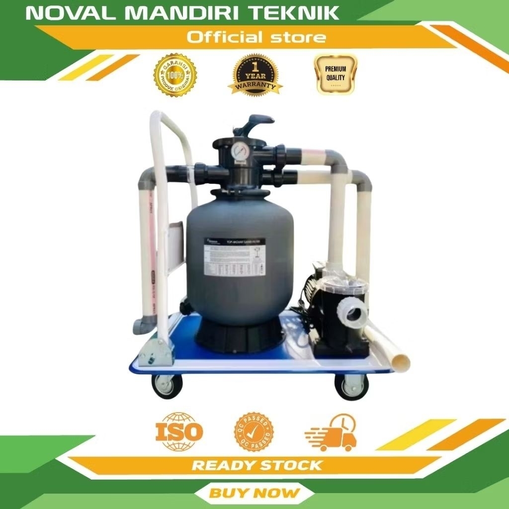 Paket Pompa Kolam Renang 1Hp Set Troli Mesin Vacuum Kolam Renang