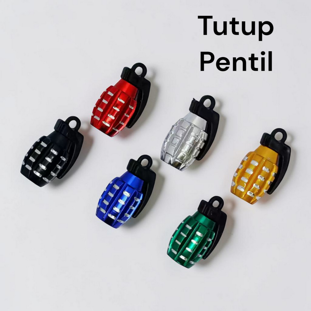 [2 PCS] Tutup Pentil Ban Model Granat / Bom , Semua Motor ( Universal )