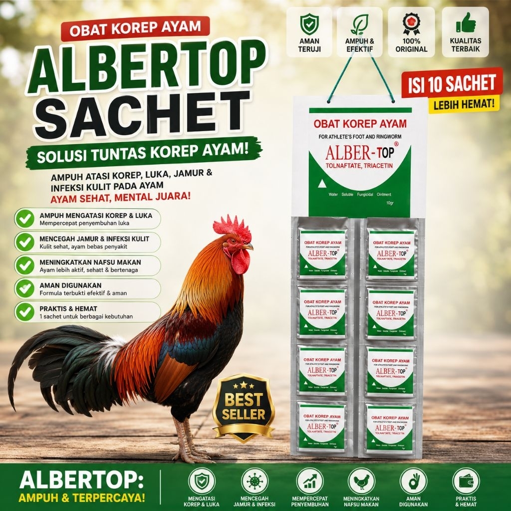 ALBER-TOP Obat Korep Ayam Ampuh Salep Kurap Jamur Cepat Sembuh Obat Korep Ayam Manjur