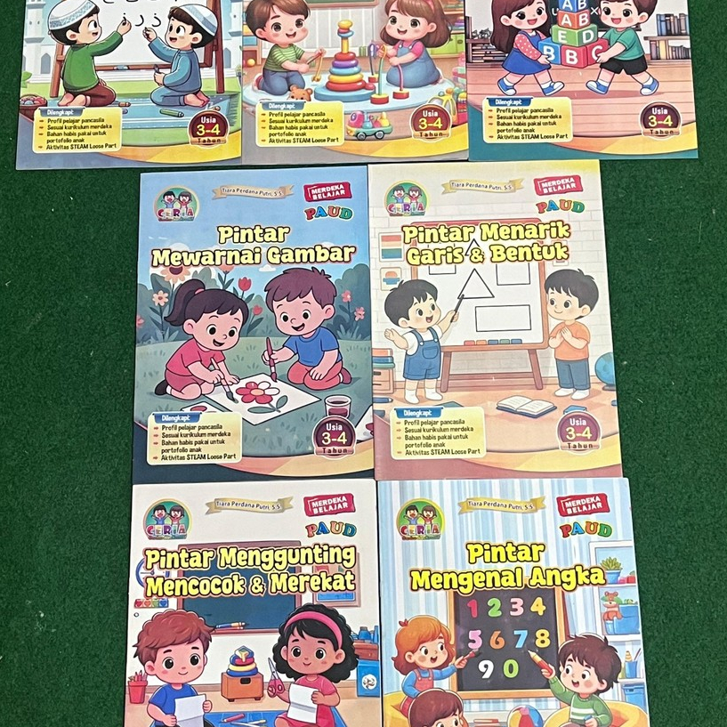 Buku PAUD LKS Anak Ceria Berwarna Untuk Usia 3-4 Tahun (Ada 7 Judul)