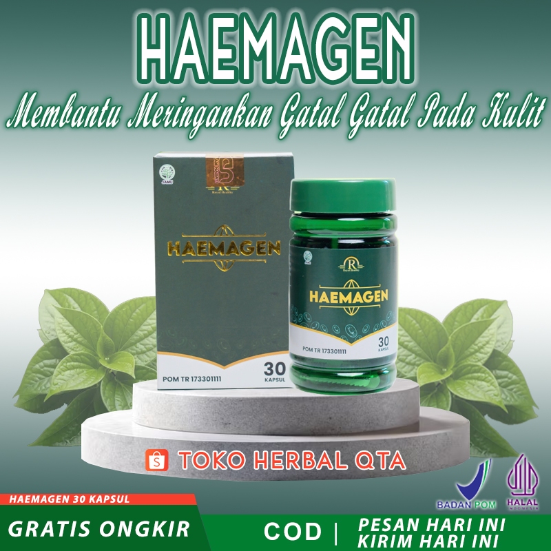 Haemagen Original 30 Kapsul Asli Obat Herbal Gatal Kulit Paling Ampuh