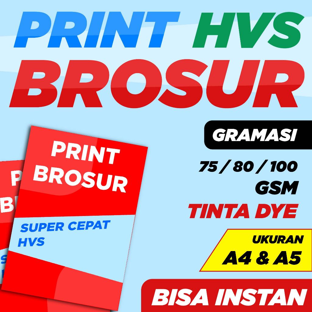JASA PRINT BROSUR HVS WARNA BERBAGAI UKURAN A4 & A5