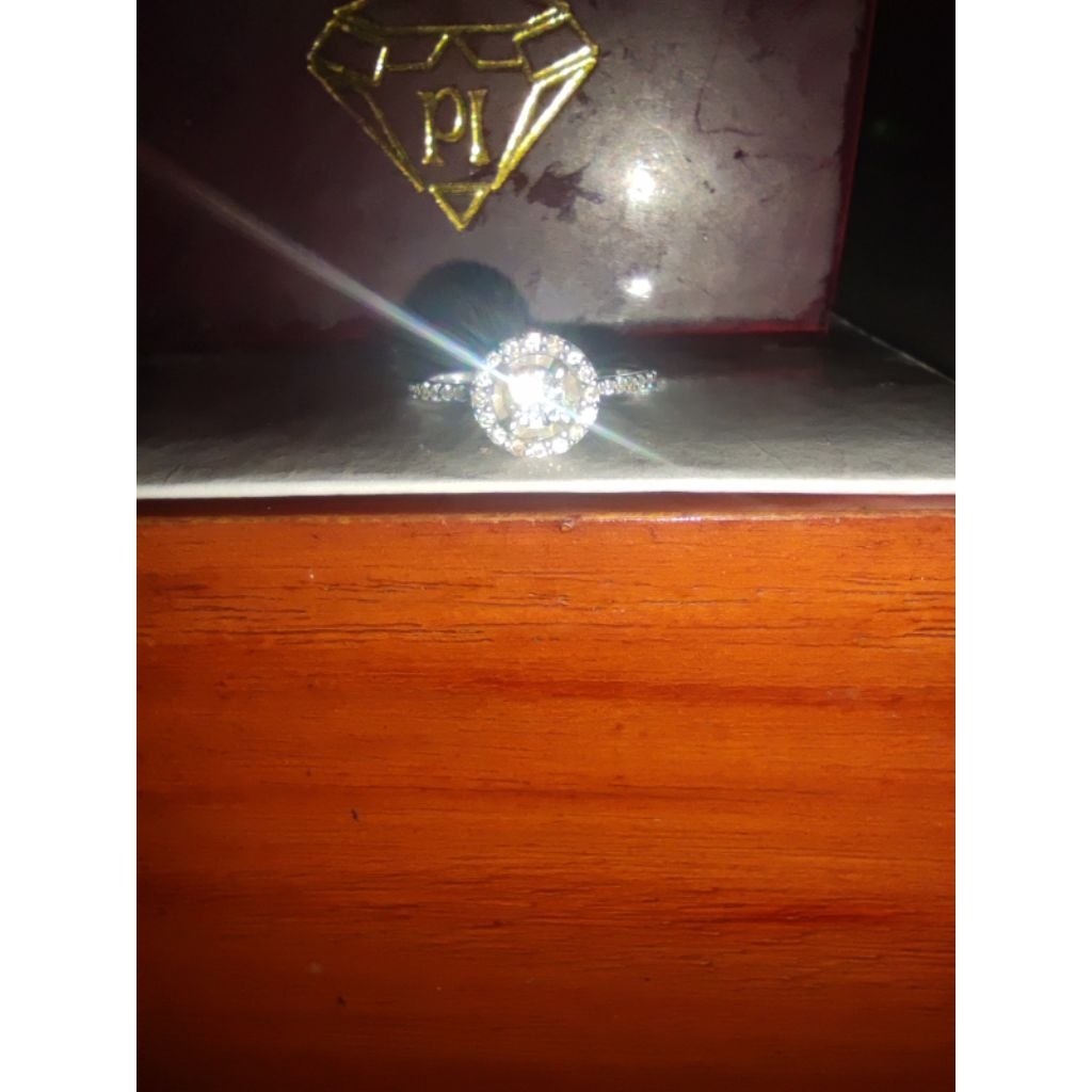 Cincin Berlian Martapura 0.47 ct + Emas Putih 18K (2.3 gr)