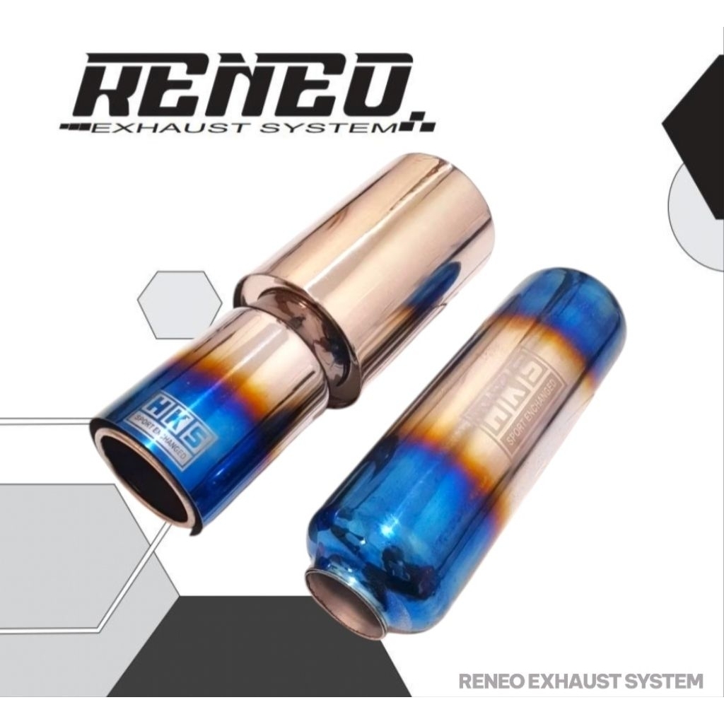 Knalpot HKS Racing  Stainless + Resonator Suara Bass Bulat