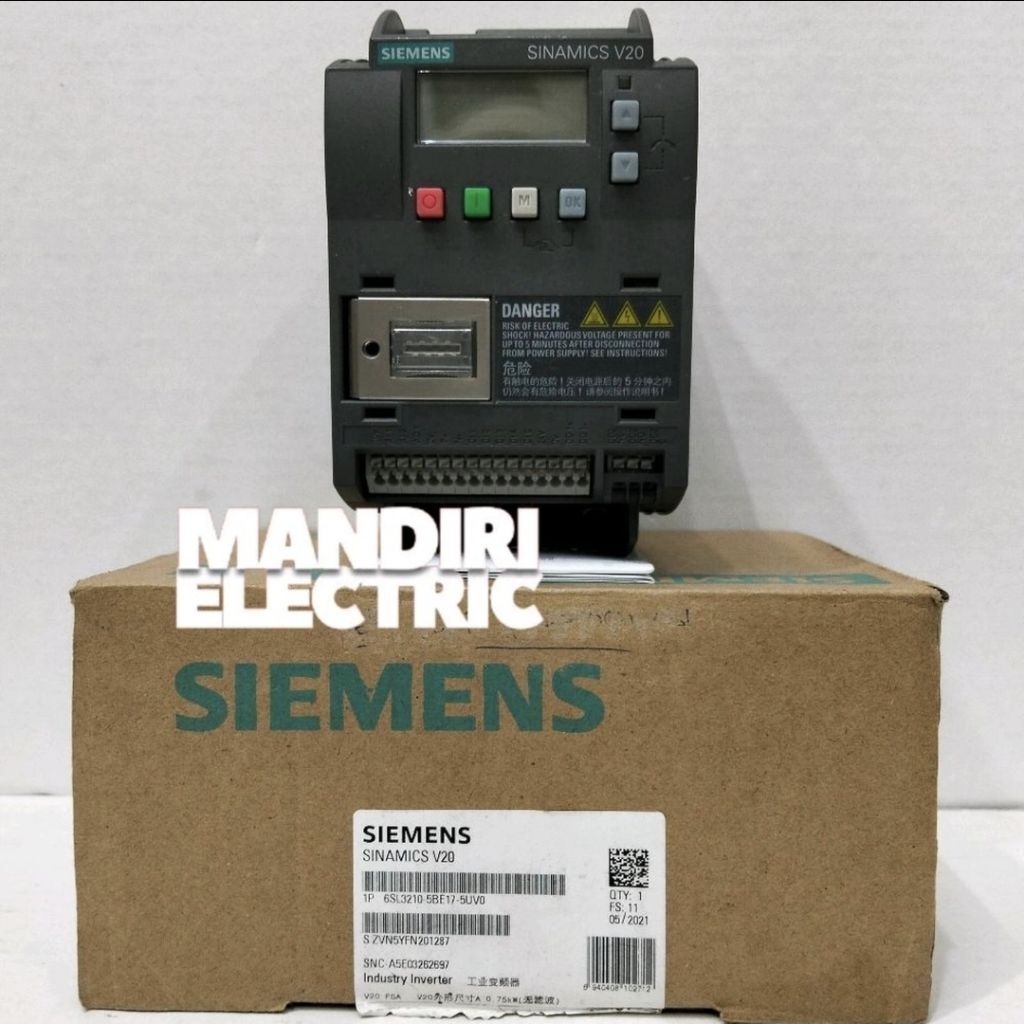 INVERTER SIEMENS 6SL3210-5BE17-5UV0 0.75KW SINAMICS V20