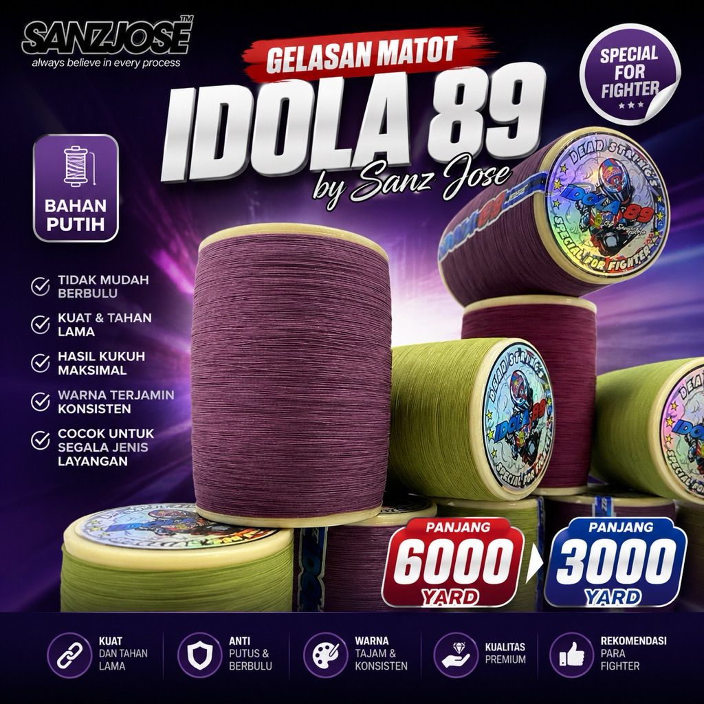 Gelasan Matot Idola 89 by Sanz Jose 6000 yard Bahan PUTIH IMPORT