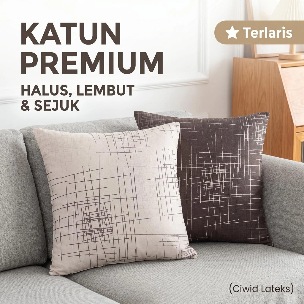 Sarung / Cover Bantal Sofa Katun Premium Motif Rustic  30x30 40x40 45x45 50x50 60x60