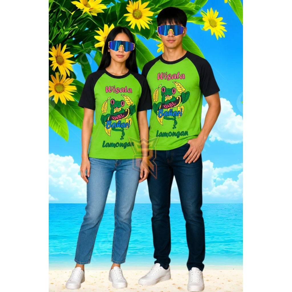 kaos wisata bahari lamongan reglan hijau daun