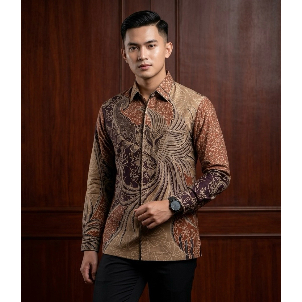 Batik Cantieq Exclusive - BUMISVARNA| Batik pria premium bordir smock | Kemeja batik pria semi jas m