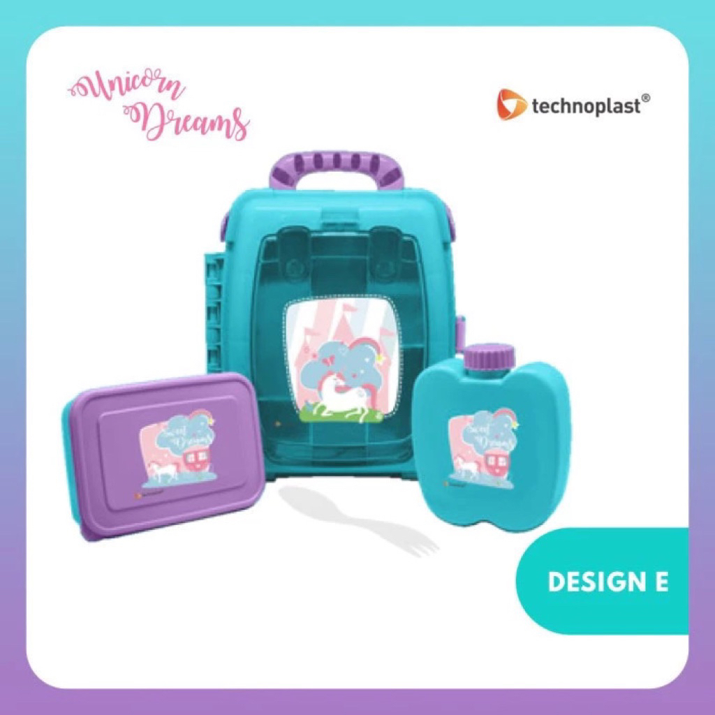 technoplast lunch box koper unicorn set