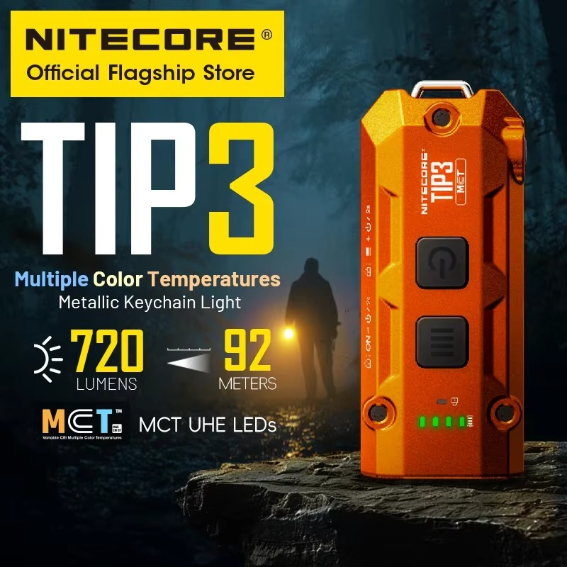 Senter Nitecore TIP3 Senter LED MCT Senter Mini Gantungan Keychain Flashlight 700 Lumens