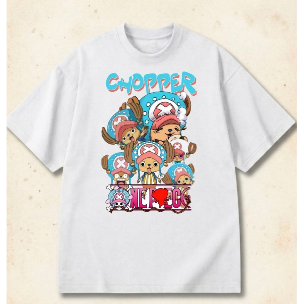 GG's - Tshirt | white t-shirt pria wanita Vintage retro One Piece Chopper