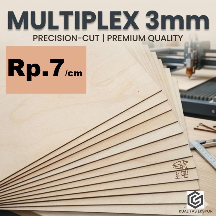 Triplek 3mm ukuran Custom Harga Rp7 /cm triplek 3 mm