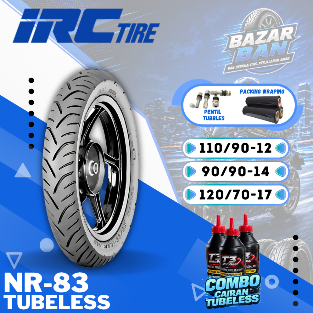 (PRODUKSI TERBARU) BAN IRC NR83 NR82 TUBELESS RING 12 RING 14 RING 17 / BAN IRC NR-83 NR-82 TUBLES B