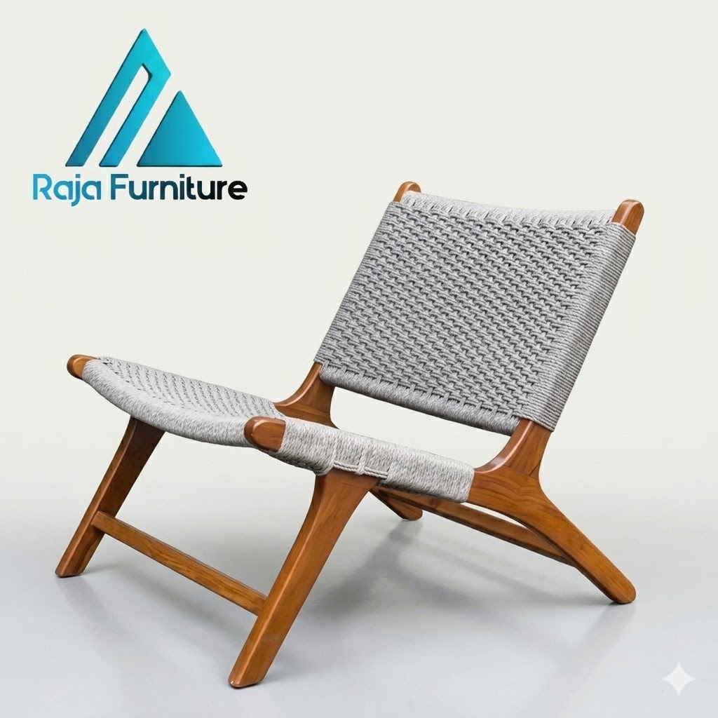 Raja Furniture Kursi Malas Jati Kombinasi Rotan Sintetis