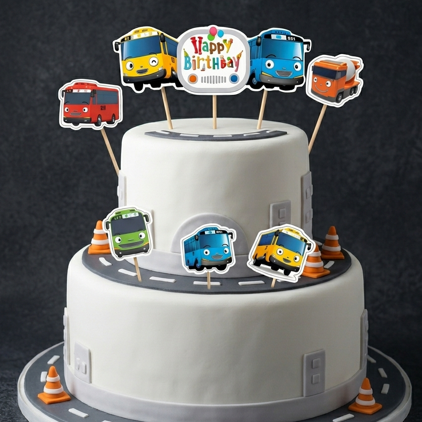 (SKR) Cake Topper Kertas Happy Birthday Tayo
