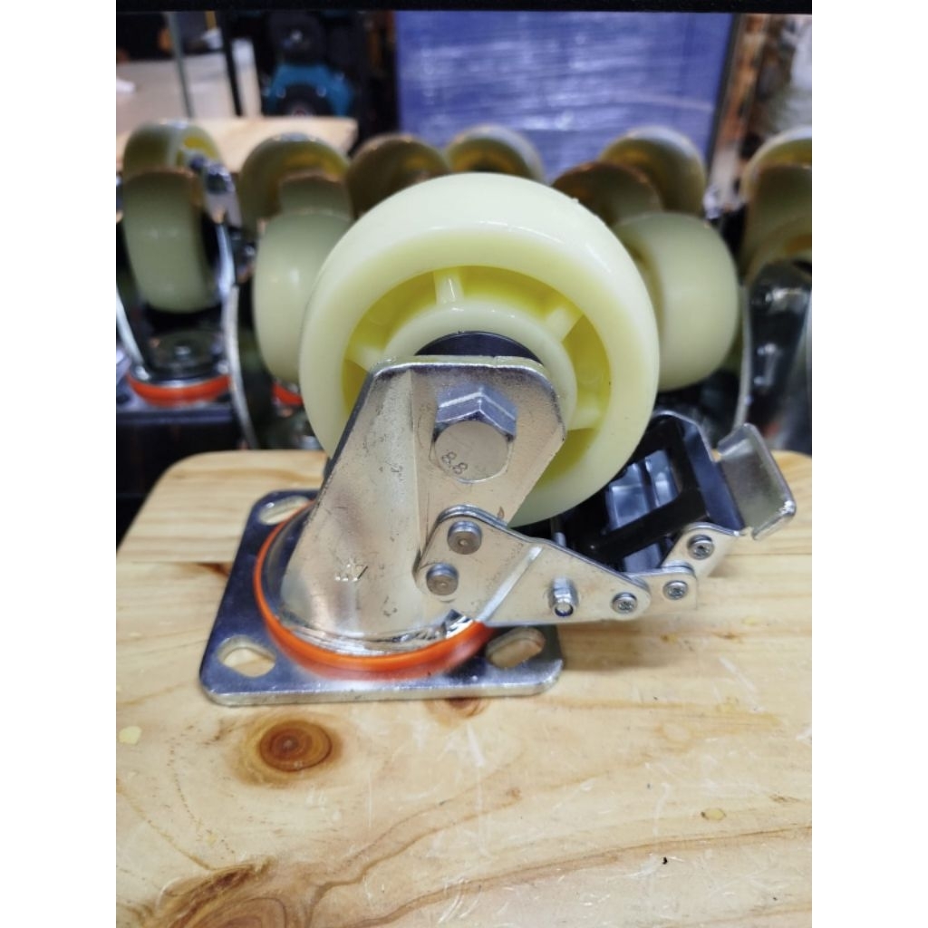 Roda nylon hd 4inch rem MURAHHH roda troli 4"
