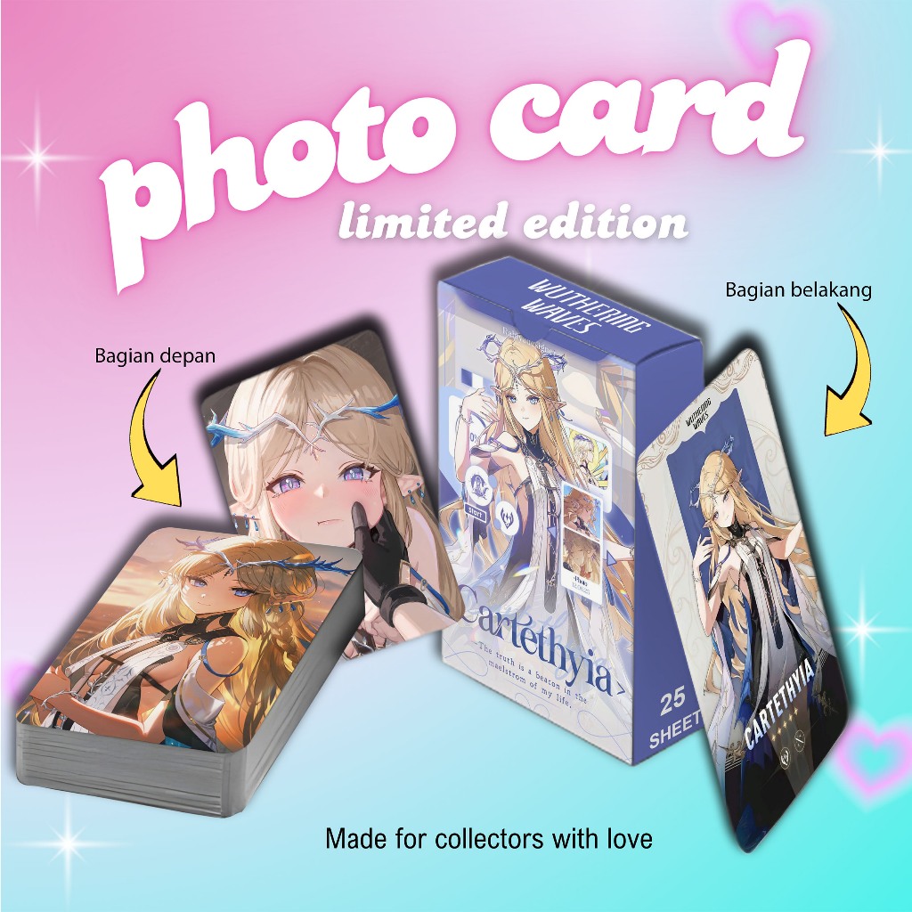[ 2 Sisi ] Photocard Set Terbaru CARTETHYIA WUTHERING WAVES premium 25 pcs with box