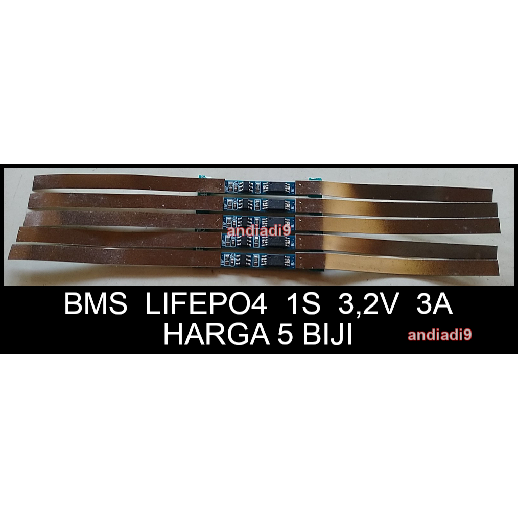 MODUL BMS BATERAI BATRAI BATTERY LIFEPO4 1S 3,2V 3A 5 BIJI