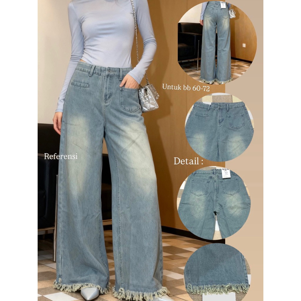 Barrel pants jeans / barrel pants biru /celana unisex barrel