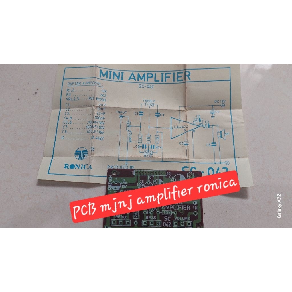 pcb ronica mini amplifier kenangan la4422.