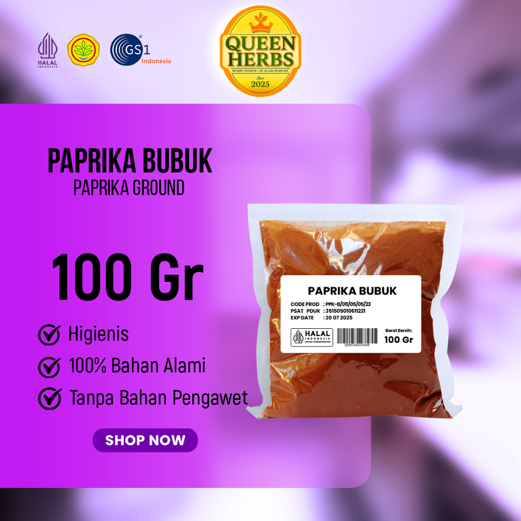 Paprika Bubuk/Paprika Ground (Kemasan 100 Gr-500 Gr)