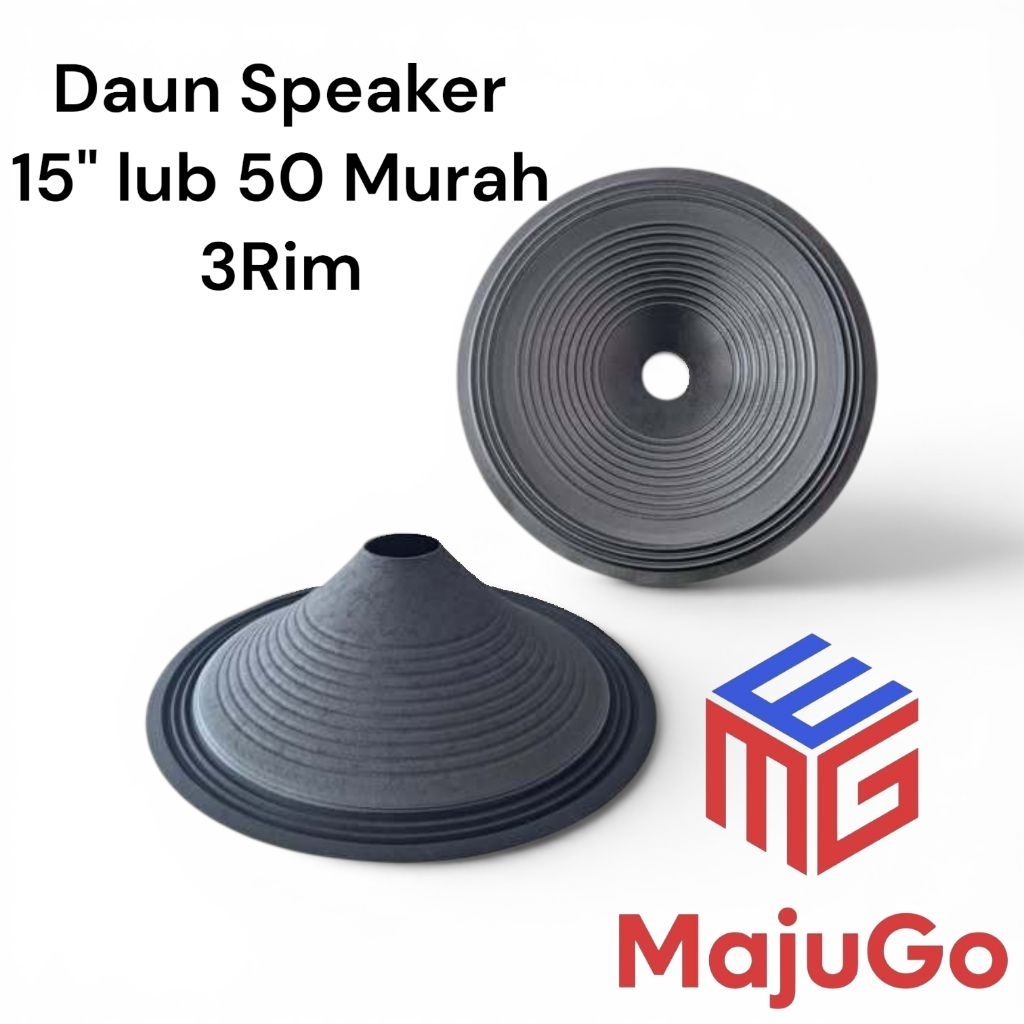Daun Speaker 15 inch Lubang 50mm Murah 3 Rim tinggi 10cm
