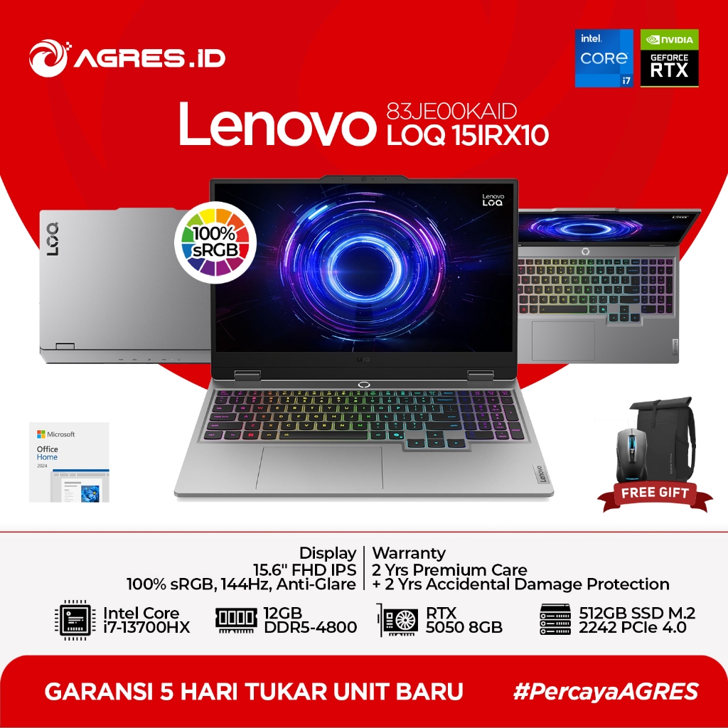 Lenovo LOQ 15IRX10 RTX5050 | i7 13700HX 12GB 512GB RTX5050 W11+OH2024+M365B