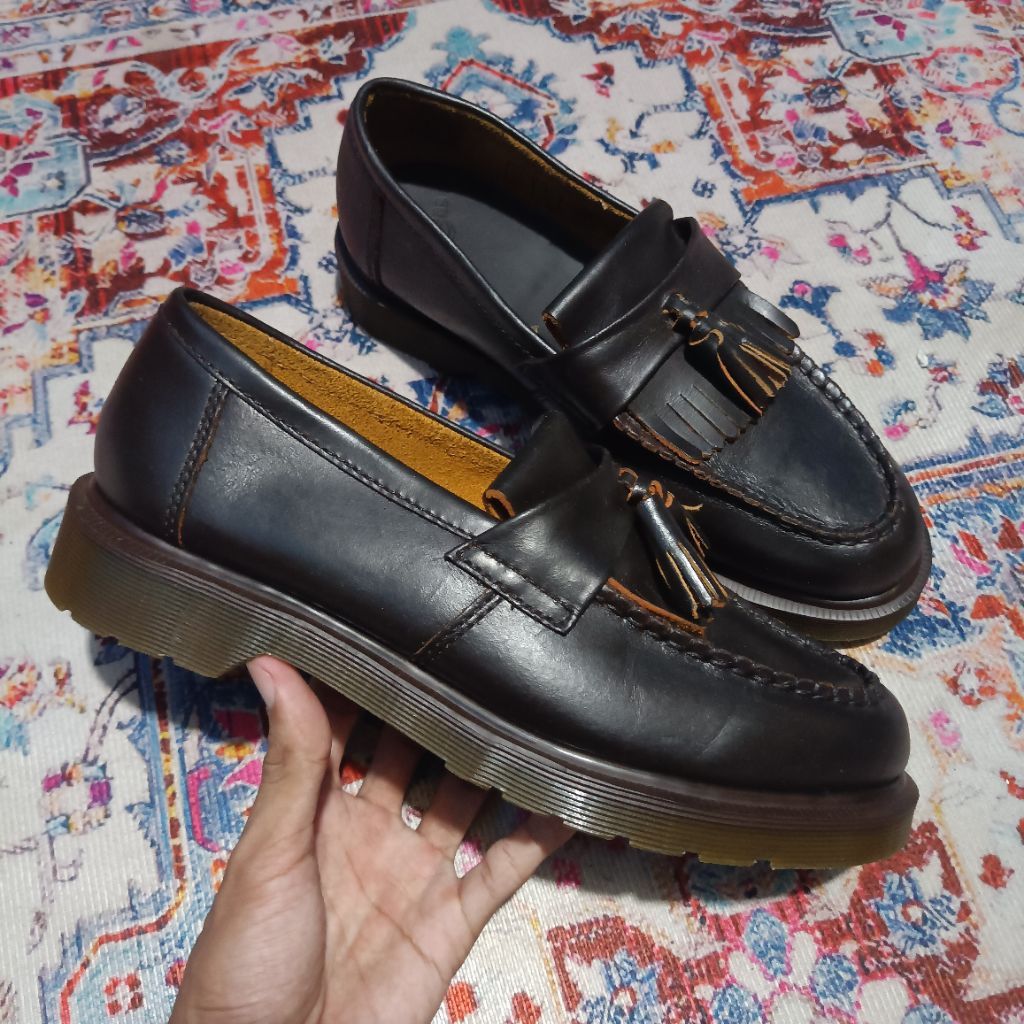 Dr Martens Leroy Tassel Loafers Dark Brown Tan Size 41 docmart dr. martens 1461