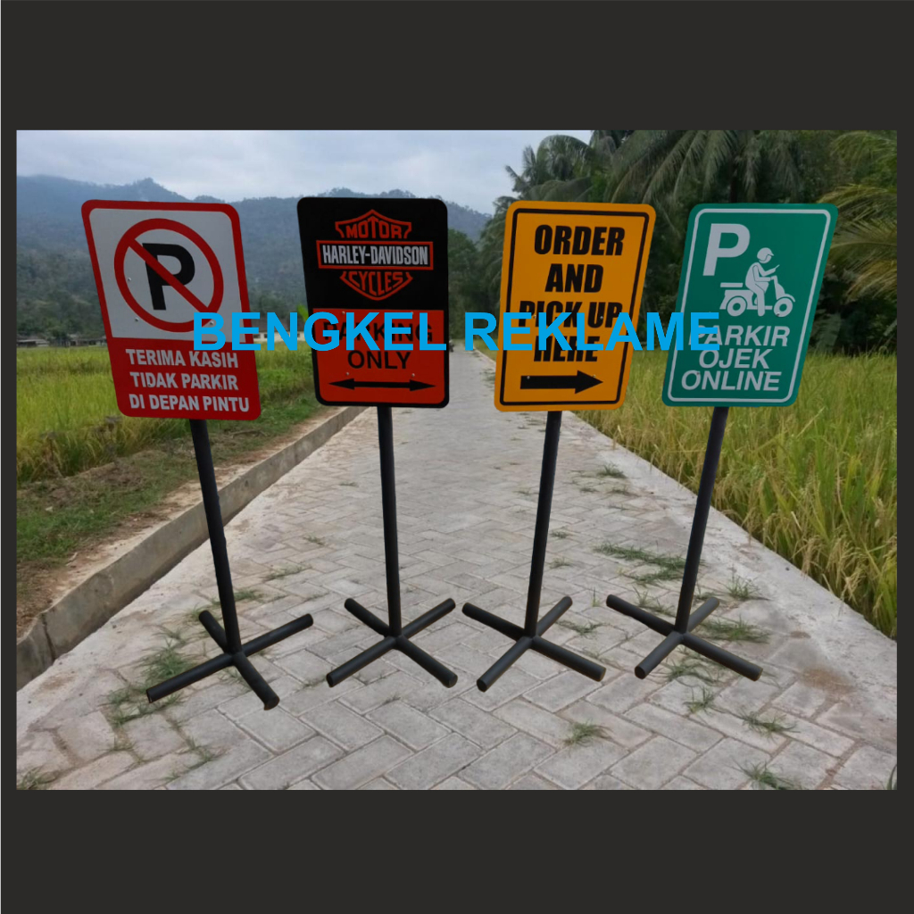 Rambu Dilarang Parkir, Rambu Parkir Khusus, Rambu Tiang, Himbauan Parkir, Dilarang Merokok, Titik Ku