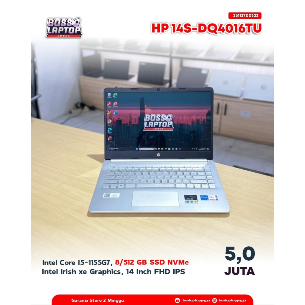 LAPTOP HP 14 S-DQ4016TU CORE I5-1115G7 8/512 GB