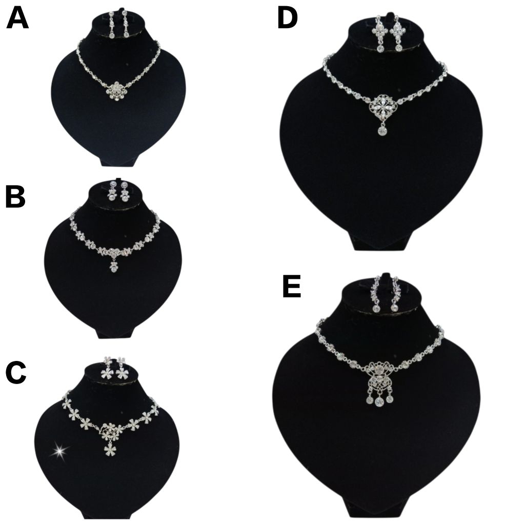 Perhiasan Pesta Kalung Dan Anting 1 Set Untuk Pesta